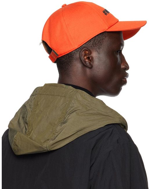 3 MONCLER GRENOBLE Black Orange Baseball Cap for men