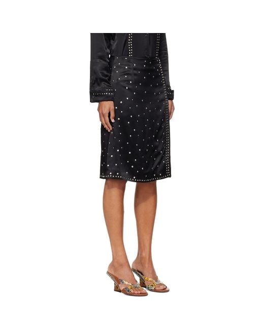 Wales Bonner Black Cosmic Midi Skirt