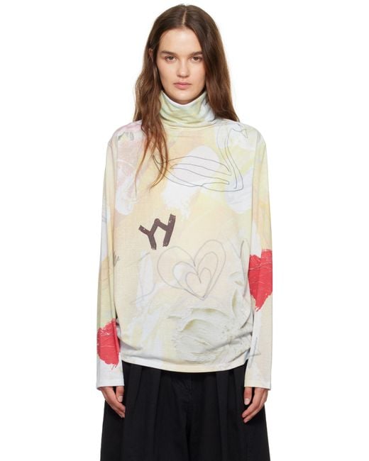 OPEN YY Multicolor Graphic Slouch Turtleneck