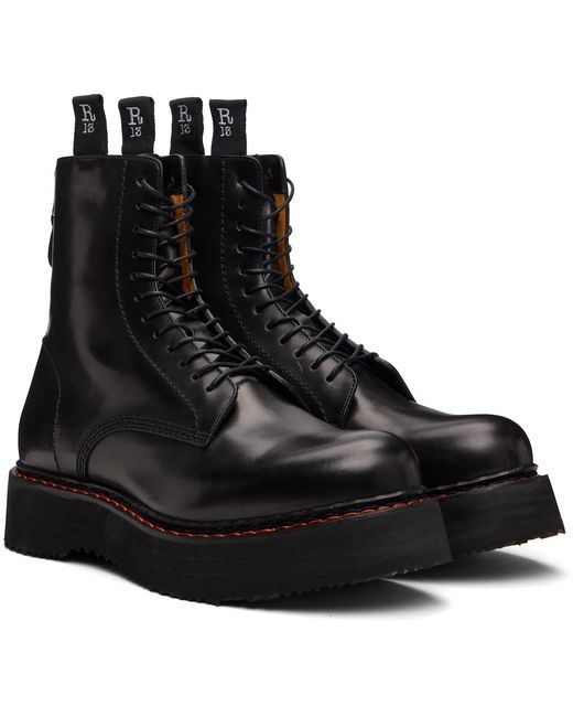 R13 Black Single Stack Boots for men