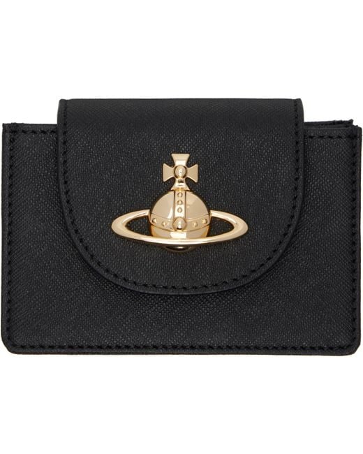 Vivienne Westwood Black Flap Card Holder for men
