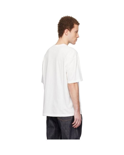 Visvim White Off- Jumbo S/S V Crash T-Shirt for men