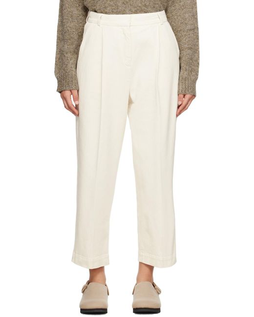 YMC White Off- Market Trousers