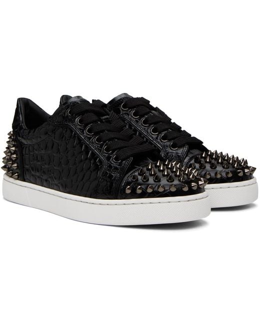 Christian Louboutin Black Vieira 2 Spiked Suede Sneakers