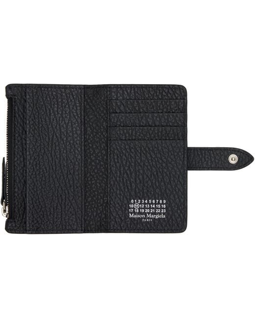 Maison Margiela Black Four Stitches Zip Card Holder for men
