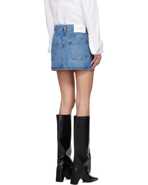 Coperni Blue Asymmetric Denim Miniskirt