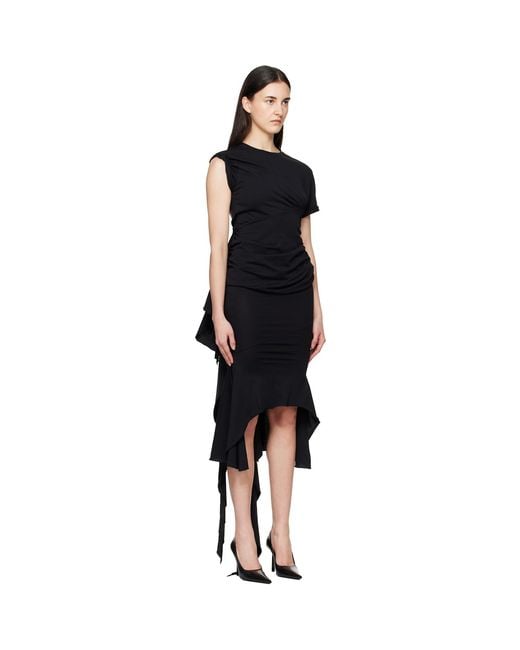 MATIERES FECALES Black T Knit Midi Dress