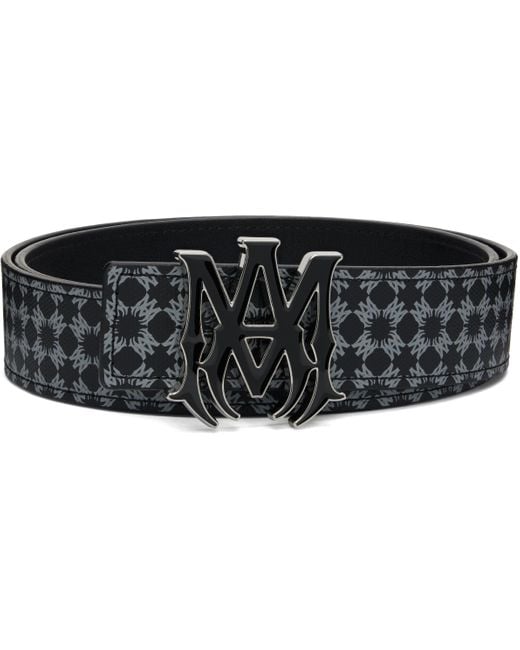 Amiri Black Ma Quad 4Cm Enamel Belt for men