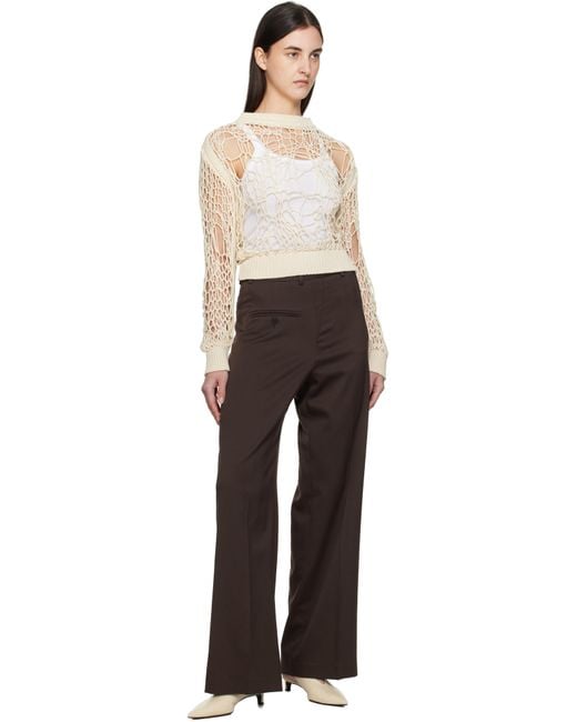 MM6 by Maison Martin Margiela Black Off- Messy Filet Crewneck