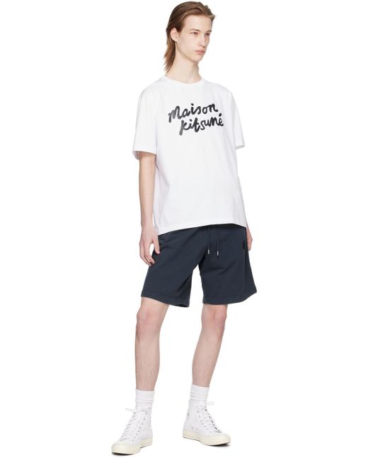 Maison Kitsuné White Handwriting Classic T-shirt for men