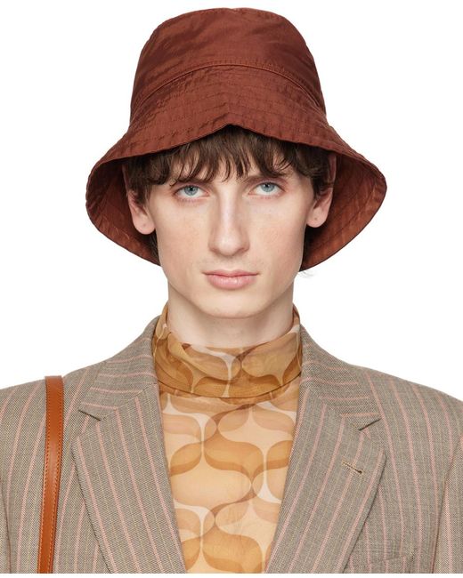 Dries Van Noten Brown Orange Gilly Hat for men
