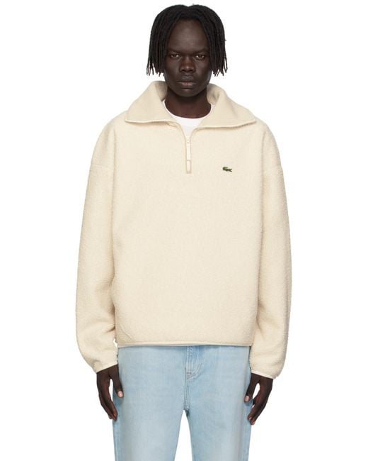 Lacoste Black Off- High Zipped Neck Sweatshirt for men