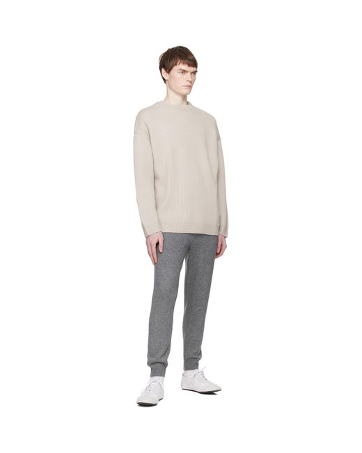 Entire studios Black Oversized Knit Crewneck Sweater for men