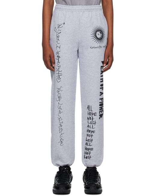 Pantalon de détente gris à image et textes imprimés WESTFALL en coloris White