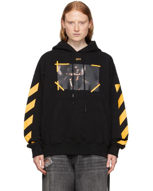 Off-White c/o Virgil Abloh Cotton Off- caravaggio Hoodie in Black | Lyst UK