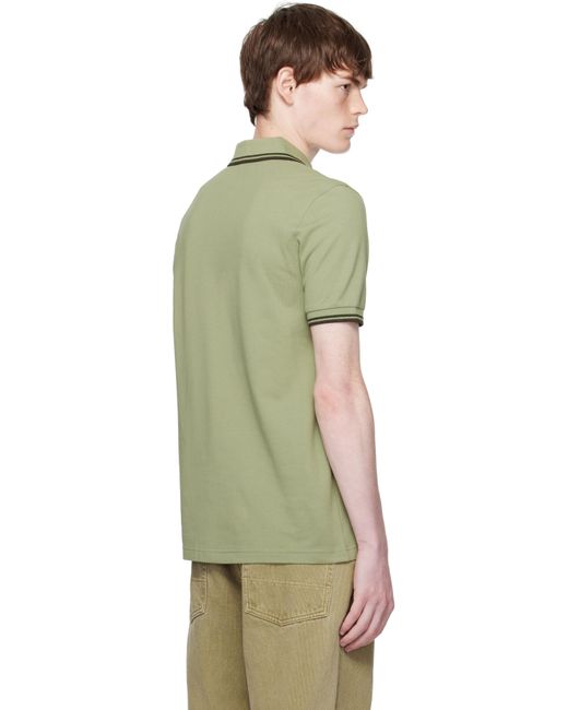 メンズ Fred Perry カーキ 'The Twin Tipped Shirt' ポロシャツ Green