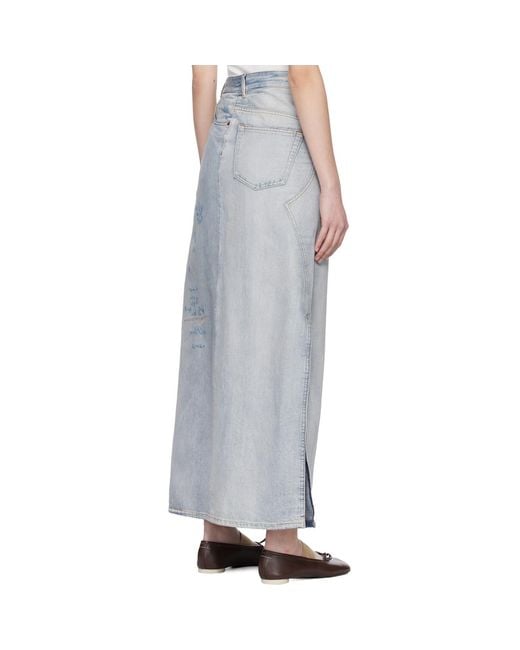 MM6 by Maison Margiela Black Distressed Denim Maxi Skirt