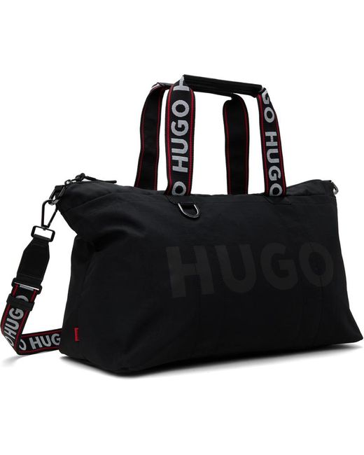 HUGO Recycled Nylon Taffeta Duffle Bag in Black for Men | Lyst