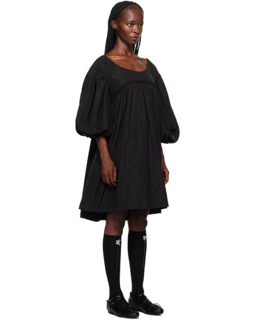 Simone Rocha Black Gathered Minidress