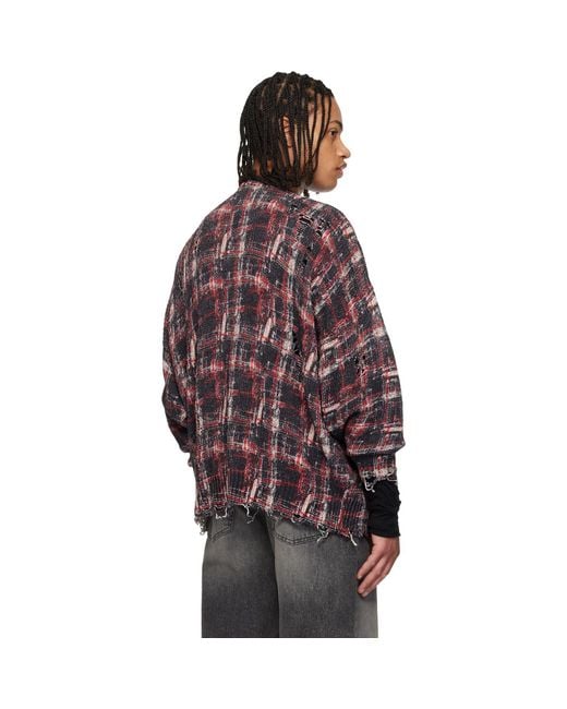 R13 Multicolor Printed Oversized Cardigan for men
