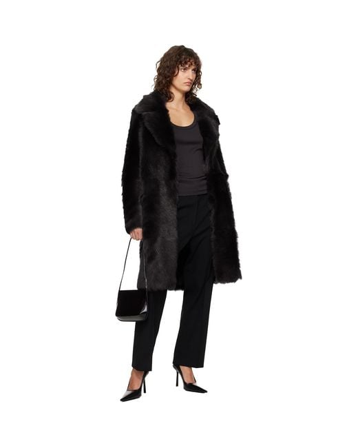 Nour Hammour Black Evita Shearling Coat