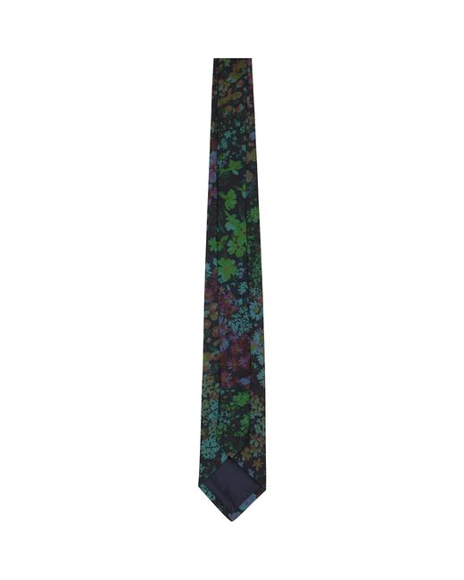 Dries Van Noten Green Floral Tie for men