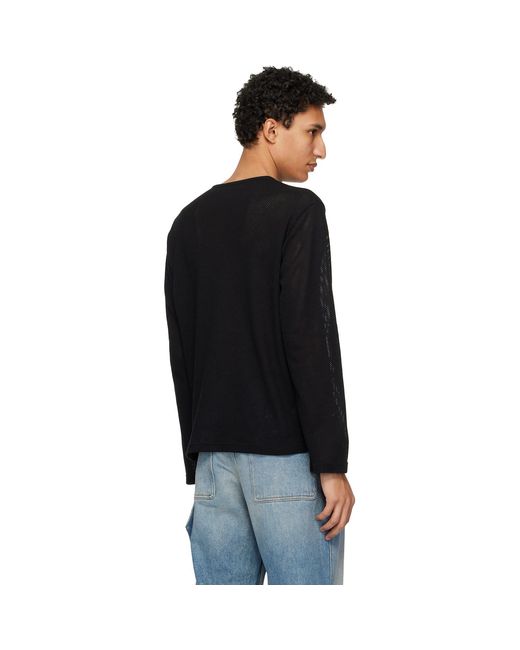 Courreges Black Printed Mesh T-Shirt for men