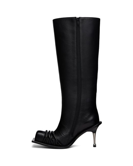 FIDAN NOVRUZOVA Black Stiletto Heel Classic Square Toe Boots