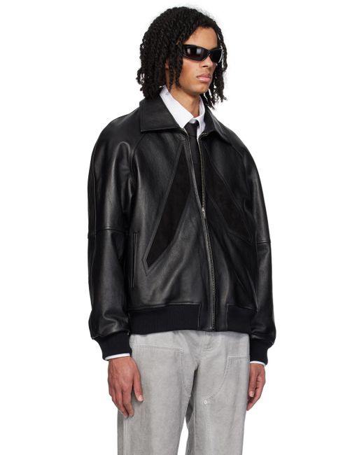 1017 ALYX 9SM Black Appliqué Leather Jacket for men