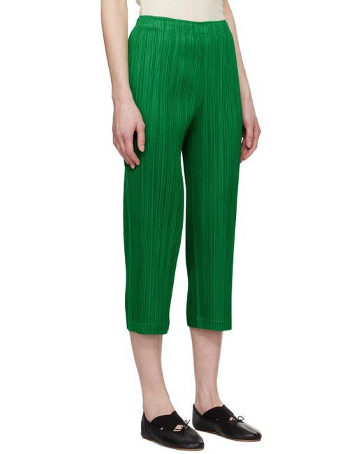 Pleats Please Issey Miyake Green Thicker Bottom 2 Trousers