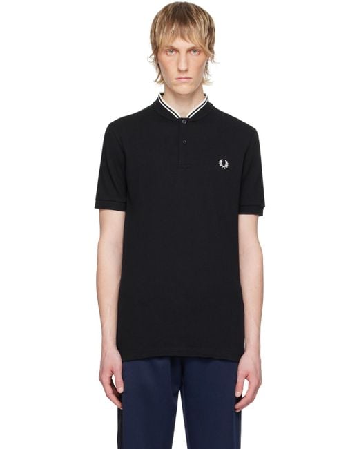 Fred Perry Black Band Collar Henley for men