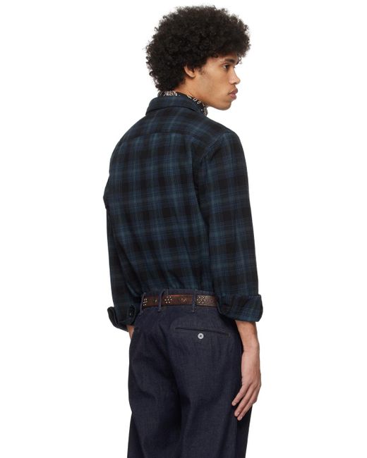 RRL Blue Plaid Shirt for men