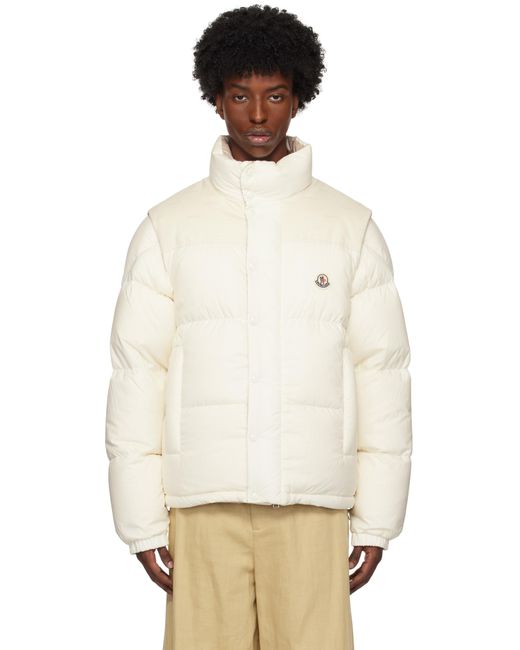 メンズ Moncler ホワイト& Verone リバーシブル ショート ダウンジャケット Natural
