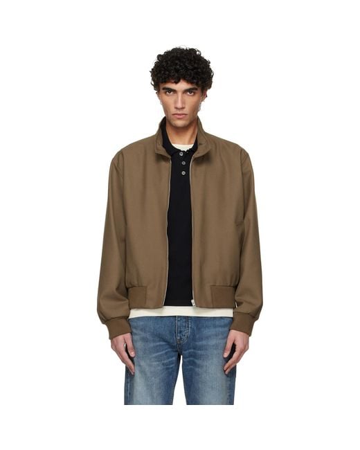 A.P.C. Black Khaki Zipped Jacket for men