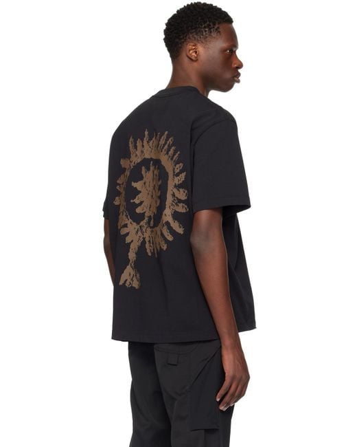 Roa Black Printed T-shirt for men