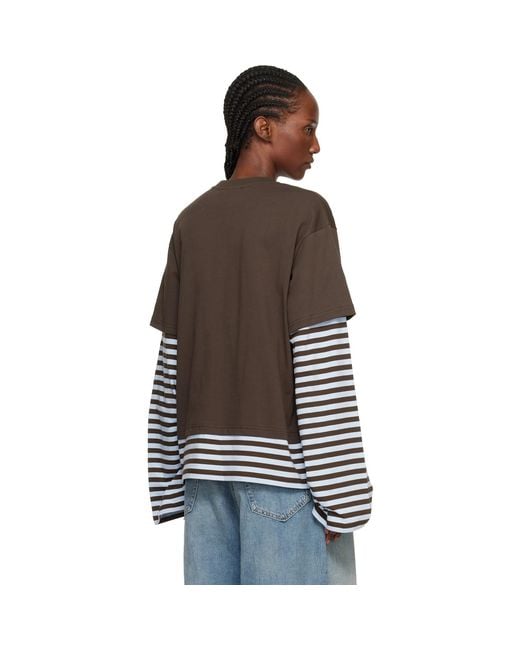 Charles Jeffrey Black Long Sleeve Knit Patch 2-In-1 T-Shirt