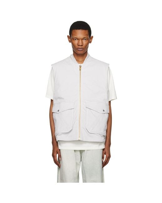 Objects IV Life White Cargo Vest for men