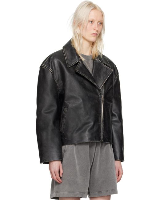 Acne Black Padded Leather Jacket