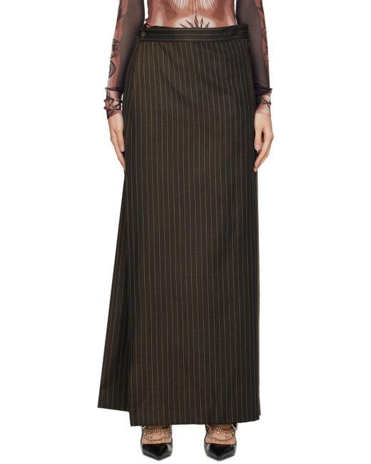 Jean Paul Gaultier Black Brown 'the Suit Pant Skirt' Trousers
