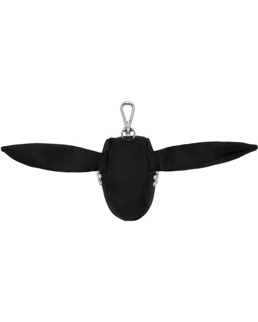 Simone Rocha Black Satin Hare Coin Purse Bag Charm