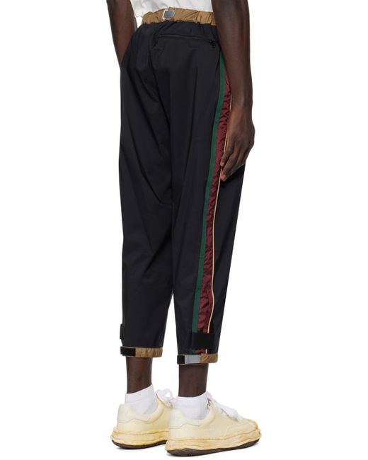 Kolor Black Striped Track Pants for men