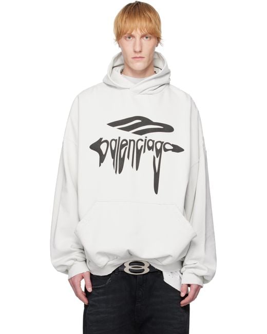 メンズ Balenciaga オフホワイト 3B Liquified フーディ White