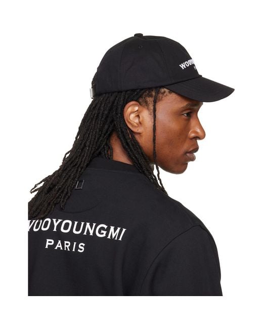 Wooyoungmi Black Embroidered Ball Cap for men