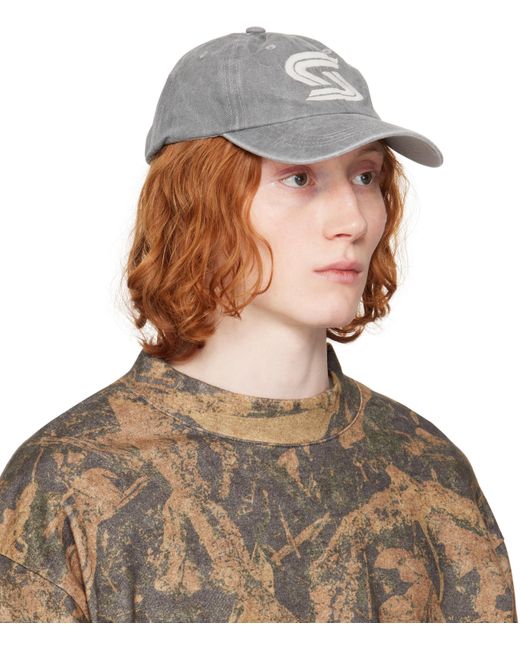 メンズ Serapis グレー ロゴ キャップ Brown