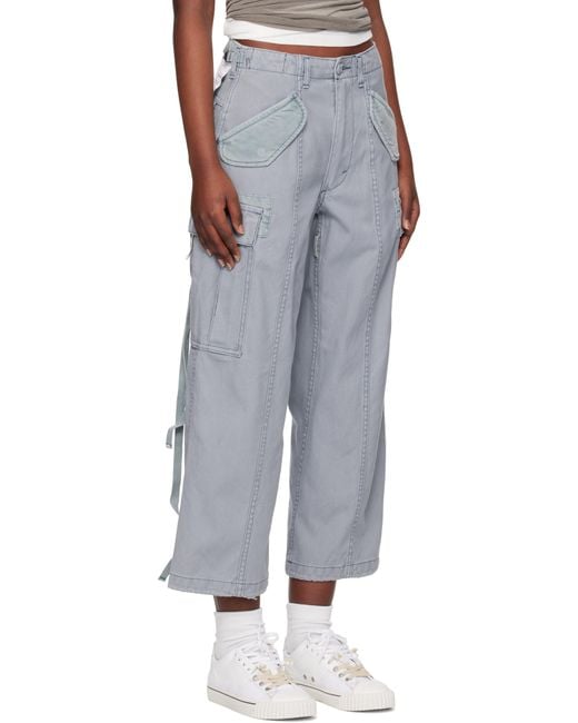 R13 Black Cropped Cargo Pants