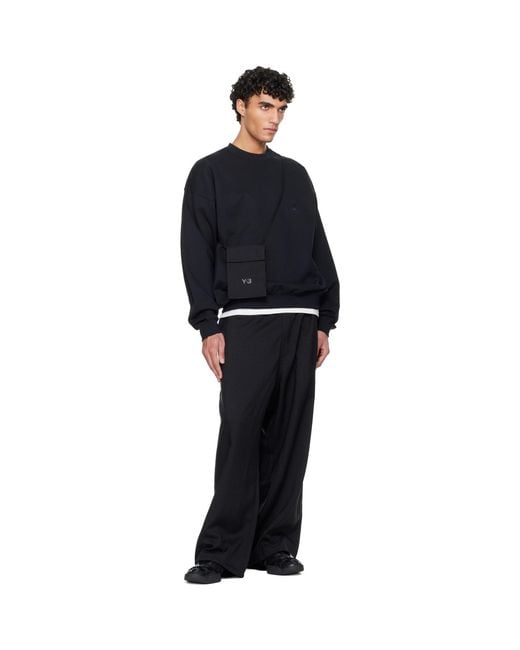 Y-3 Black Regu Leather Sneakers for men