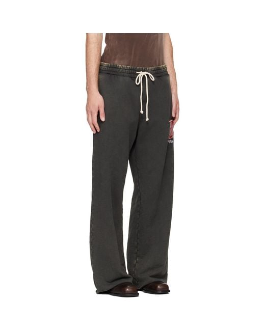 RIVINGTON roi Rebis Black 'Anti Death Principal' Sweatpants for men