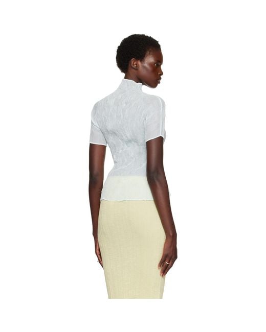 Issey Miyake White Chiffon Twist 1 Top