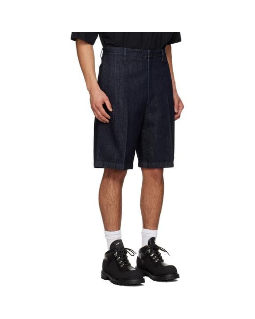 Jil Sander Blue Lightweight Denim Shorts for men