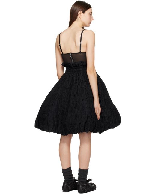 Noir Kei Ninomiya Black Bubble Hem Midi Skirt